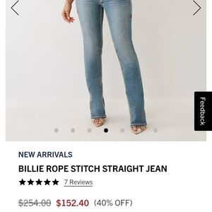 True Religion Women's Straight Leg Jeans - Light Blue